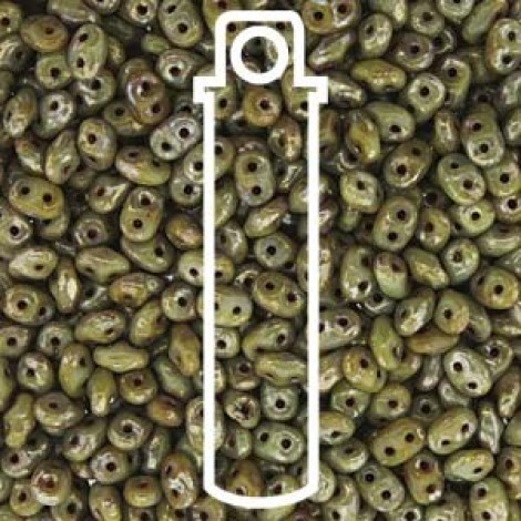 5mm SuperDuo Czech 2-Hole Beads - Opaque Grey Picasso - 22.5gm 5mm SuperDuo Czech 2-Hole Beads - Opaque Grey Picasso - 22.5gm