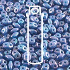 2.5x5mm Superduo Beads - Nebula Turquoise Blue