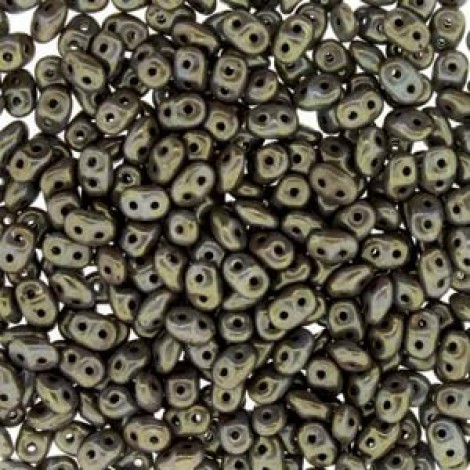 5mm SuperDuo Czech 2-Hole Beads - Turquoise Blue - Senegal Brown Purple - 22-24gm