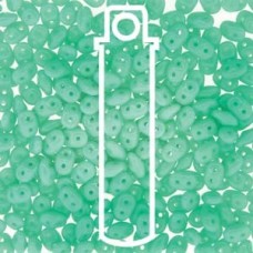 MiniDuo 2x4mm 2-Hole Beads - Turquoise Green - 8gm