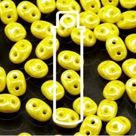 5mm Superduo 2-Hole Beads - Lemon Luster - 22gm 5mm Superduo 2-Hole Beads - Lemon Luster - 22gm