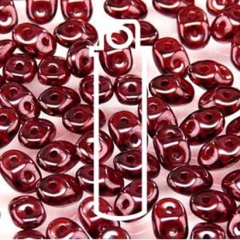 MiniDuo 2x4mm Beads - Vega on Ruby - 8gm