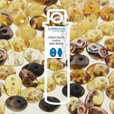 5x2mm SuperDuo Czech Beads - Wild Honey Mix