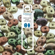 5x2mm SuperDuo Czech Beads - Vintage Copper Mix - 22.5gm