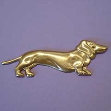 70x25mm Large Dachshund Raw Brass Component - each