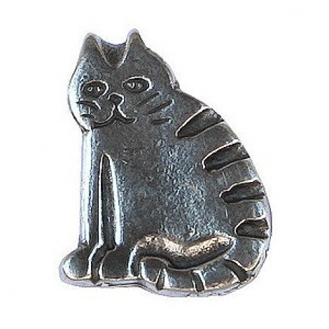 20mm Danforth Barn Cat Pewter Shank Button - Each