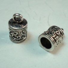 13mm (6mm ID) Tibetan Ant Silver Cord End Caps