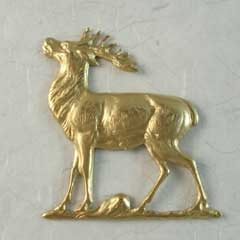 40mm Large Stag/Elk Raw Brass Component - each 40mm Large Stag/Elk Raw Brass Component - each