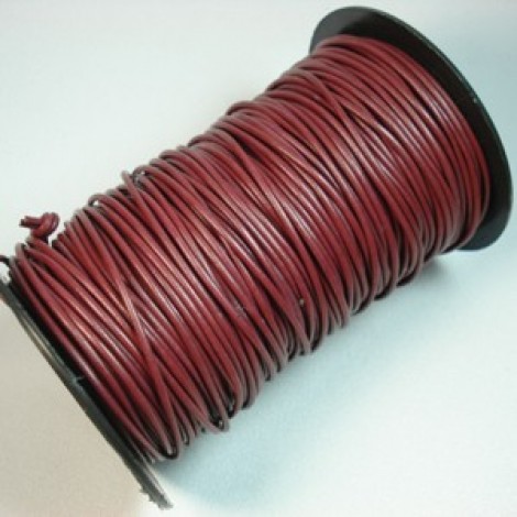 1.5mm Greek Dark Rose Round Leather Cord