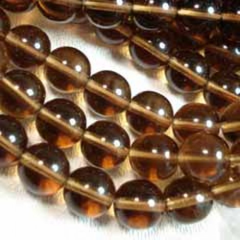 10mm Czech Round Glass Beads - Dark Smoky Topaz