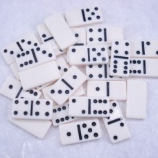 30x15x4mm Plastic Domino Pendant Tiles - Set of 28