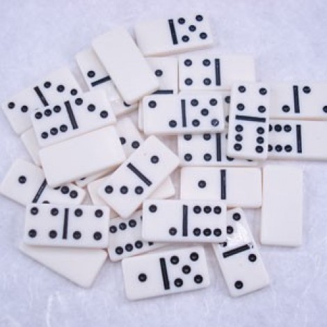 30x15x4mm Plastic Domino Pendant Tiles - Pack of 28