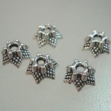 7x4mm Tibetan Style Antique Silver Flower Beadcaps