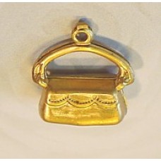 15mm Double Sided Purse Raw Brass Charm - Each