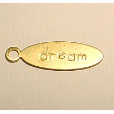 20x5mm Dream Oval Raw Brass Tag - Pack of 10