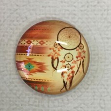 25mm Art Glass Backed Cabochons - Shuhaki Dreamcatcher Design 10 - Each