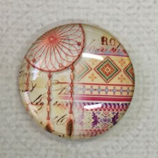 25mm Art Glass Backed Cabochons - Shuhaki Dreamcatcher Design 9 - Each
