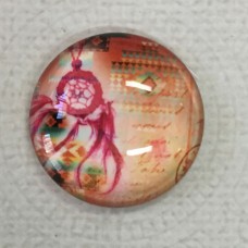 25mm Art Glass Backed Cabochons - Shuhaki Dreamcatcher Design 8 - Each