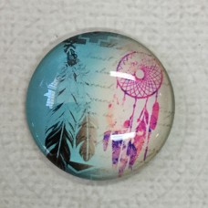 25mm Art Glass Backed Cabochons - Shuhaki Dreamcatcher Design 7 - Each
