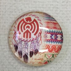 25mm Art Glass Backed Cabochons - Shuhaki Dreamcatcher Design 6 - Each