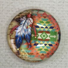 25mm Art Glass Backed Cabochons - Shuhaki Dreamcatcher Design 3 - Each