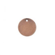 15mm 24ga Ant Copper Plated Brass Round Drop Blanks
