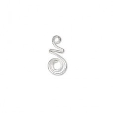 16x7mm Hill Tribes Silver Plated Brass Spiral Drop - Pack of 7