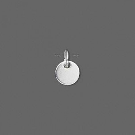 8mm Sterling Silver Round Blank Drop w/Jumpring - Pk 2