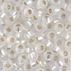 5/0 Miyuki E-Beads - Matte Silver Lined Crystal - 12.5gm
