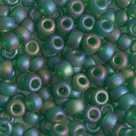 5/0 Miyuki E-Beads - Matte Transparent Green AB - 20gm