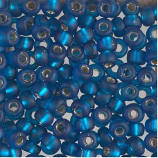 5/0 Miyuki E-Beads - Matte Silver Lined Capri Blue  - 20gm
