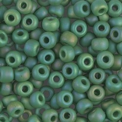5/0 Miyuki E-Beads - Matte Opaque Green AB - 20gm