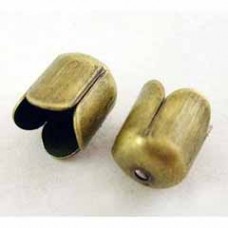6.5x7mm Ant Brass Plated Cord End Caps/Cones
