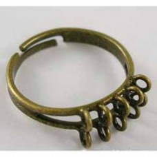 Bling Rings - Antique Brass Adjustable - 10 Loops - Pack of 2