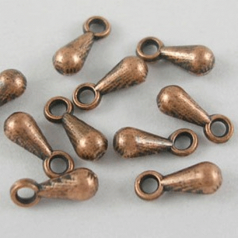 7mm Nickel Free Ant Copper Plated Drop w/Loop