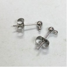 3mm 316 Stainless Steel Ball Posts with Closed Drop Loop with Clutches