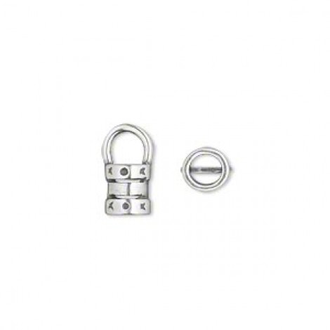 7x6mm (4mm ID) Ant Silver Pewter JBB Cord End Caps - Pack of 2 pair 7x6mm (4mm ID) Ant Silver Pewter JBB Cord End Caps - Pack of 2 pair