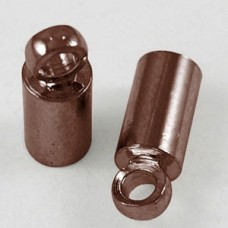 2.1mm ID Ant Copper Plated Brass Cord End Caps - Pack of 20
