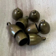 10x15mm (8mm ID) Antique Bronze Plated Cord End Caps - Pack of 2 Pair