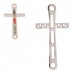 35x20mm Centerline Rhodium Plated Stainless Steel Cross Beading Pendant - 1 row - Each 35x20mm Centerline Rhodium Plated Stainless Steel Cross Beading Pendant - 1 row - Each
