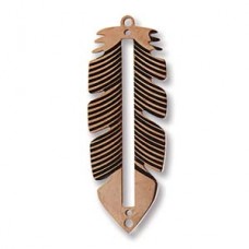 32x12mm Centerline Rose Gold Plated Stainless Steel Feather Beading Pendant - 1 row