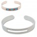 8in (20.3cm) Centerline Rhodium Pl Stainless Steel Adjustable Beading Bracelet Cuff - 3 Rows - Each