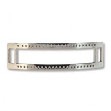 47x13mm Centerline Rhodium Plated Stainless Steel Beadable Bracelet Link Bar - 5 rows