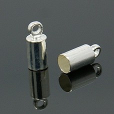 1.7mm ID Silver Plated Nickel Free Cord End Caps