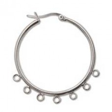 35mm Silver Plated 7-Loop Chandelier Earrings
