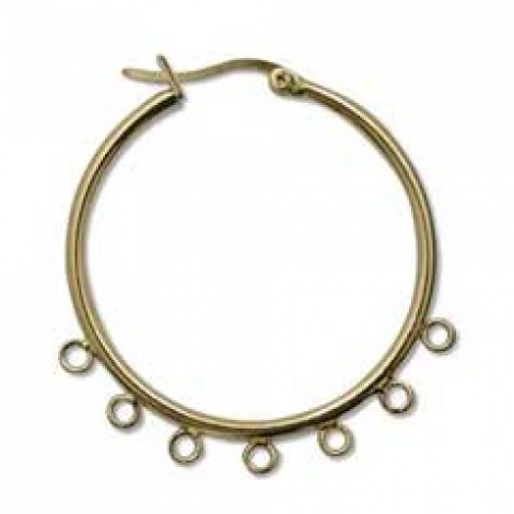 35mm Gold Plated 7-Loop Chandelier Earrings