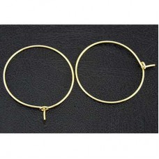 20mm Yellow Gold Plated Earring or Wine Glass Hoops