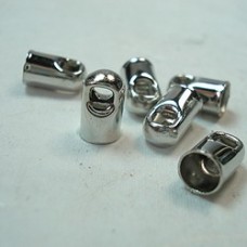 3.2mm Platinum Silver Nickel Free Plated Cord End Caps - Pack of 10