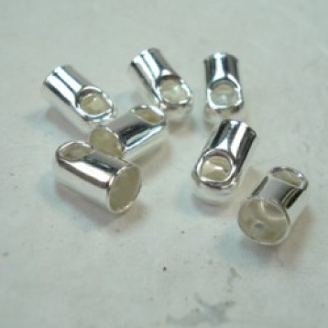 3.2mm Silver Plated Cord End Caps