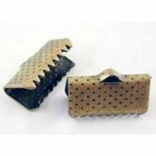 13x7mm Antique Brass Cord End Crimp Bars - Pack of 10